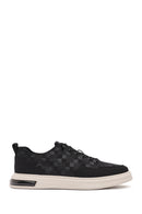 Erkek Siyah Bağcıklı Desenli Kumaş Sneaker | Derimod Erkek Siyah Bağcıklı Desenli Kumaş Sneaker | Derimod