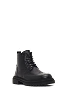 Men's Black Zippered Leather Boots | Derimod Men's Black Zippered Leather Boots | Derimod