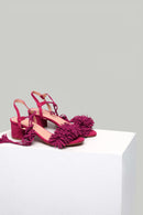 Pink Women's Heeled Sandals with Ankle Strap and Tassels | Derimod Pink Women's Heeled Sandals with Ankle Strap and Tassels | Derimod