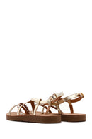 Women's Gold Braided Detail Sandals | Derimod Women's Gold Braided Detail Sandals | Derimod