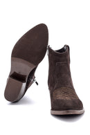 Women's Suede Leather Cowboy Boots | Derimod Women's Suede Leather Cowboy Boots | Derimod