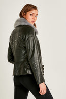 Clara Women's Leather Jacket | Derimod Clara Women's Leather Jacket | Derimod