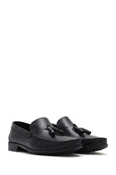Men's Black Tasseled Leather Casual Loafer | Derimod Men's Black Tasseled Leather Casual Loafer | Derimod