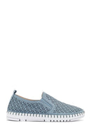 Women's Blue Patterned Fabric Comfort Shoes | Derimod Women's Blue Patterned Fabric Comfort Shoes | Derimod