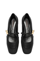 Women's Black Buckle Detailed Leather Ballerinas | Derimod Women's Black Buckle Detailed Leather Ballerinas | Derimod