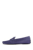 Women's Navy Blue Suede Leather Loafer | Derimod Women's Navy Blue Suede Leather Loafer | Derimod