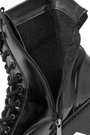 Men's Black Zippered Leather Combat Boots | Derimod Men's Black Zippered Leather Combat Boots | Derimod