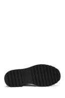 Woman Black Zippered Thick Sole Leather Boat | Derimod Woman Black Zippered Thick Sole Leather Boat | Derimod