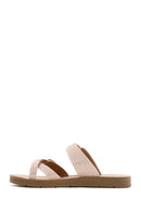 Women's Pink Double Buckled Stoned Slippers | Derimod Women's Pink Double Buckled Stoned Slippers | Derimod