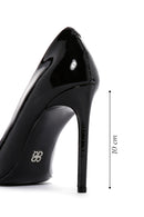 Kadın Siyah Rugan Deri Yüksek İnce Topuklu Stiletto | Derimod Kadın Siyah Rugan Deri Yüksek İnce Topuklu Stiletto | Derimod