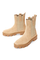 Women's Beige Suede Leather Chelsea Boots | Derimod Women's Beige Suede Leather Chelsea Boots | Derimod