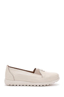 Women's Cream Leather Comfort Loafer | Derimod Women's Cream Leather Comfort Loafer | Derimod