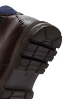 Men's Brown Lace-Up Zipper Detailed Leather Casual Boots | Derimod Men's Brown Lace-Up Zipper Detailed Leather Casual Boots | Derimod