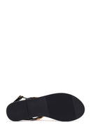 Woman Black Stone-Embellished Toe-Post Sandal | Derimod Woman Black Stone-Embellished Toe-Post Sandal | Derimod