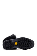 Caterpillar Women's Black Utah Fur Nubuck Leather Lace-up Boots | Derimod Caterpillar Women's Black Utah Fur Nubuck Leather Lace-up Boots | Derimod