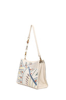 Woman Cream Long-Strap Printed Shoulder Bag | Derimod Woman Cream Long-Strap Printed Shoulder Bag | Derimod