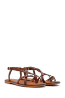 Women's Brown Buckle Thong Leather Bodrum Sandals | Derimod Women's Brown Buckle Thong Leather Bodrum Sandals | Derimod