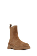 Women's Mink Suede Leather Chelsea Boot | Derimod Women's Mink Suede Leather Chelsea Boot | Derimod