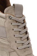 Erkek Bej Bağcıklı Deri Sneaker | Derimod Erkek Bej Bağcıklı Deri Sneaker | Derimod