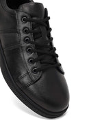 Men's Black Lace-Up Leather Casual Sneaker | Derimod Men's Black Lace-Up Leather Casual Sneaker | Derimod