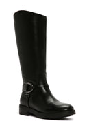 Women's Black Zippered Leather Boots | Derimod Women's Black Zippered Leather Boots | Derimod
