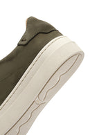 Erkek Haki Bağcıklı Nubuk Deri Sneaker | Derimod Erkek Haki Bağcıklı Nubuk Deri Sneaker | Derimod