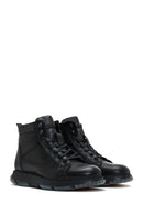 Men's Black Leather Zippered Casual Boots | Derimod Men's Black Leather Zippered Casual Boots | Derimod