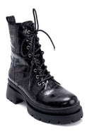 Women's Leather Crocodile Patterned Boots | Derimod Women's Leather Crocodile Patterned Boots | Derimod