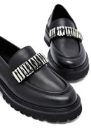 Woman Black Accessory Leather Masculine Loafer | Derimod Woman Black Accessory Leather Masculine Loafer | Derimod