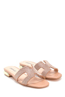 Women's Stone Detailed Casual Slippers | Derimod Women's Stone Detailed Casual Slippers | Derimod