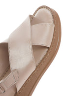 Women's Mink Strapped Thick Soled Leather Comfort Sandals | Derimod Women's Mink Strapped Thick Soled Leather Comfort Sandals | Derimod