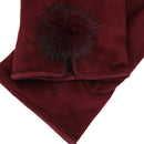 Women's Burgundy Suede Leather Gloves | Derimod Women's Burgundy Suede Leather Gloves | Derimod