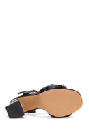 Women's Black Thick Heeled Sandals | Derimod Women's Black Thick Heeled Sandals | Derimod