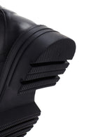 Woman Black Zippered Thick Sole Leather Postal Boots | Derimod Woman Black Zippered Thick Sole Leather Postal Boots | Derimod
