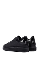 Men's Black Lace-Up Thick Sole Leather Sneakers | Derimod Men's Black Lace-Up Thick Sole Leather Sneakers | Derimod