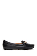 Kadın Siyah Toka Detaylı Deri Casual Loafer | Derimod Kadın Siyah Toka Detaylı Deri Casual Loafer | Derimod