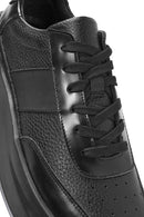 Erkek Siyah Bağcıklı Kalın Tabanlı Deri Sneaker | Derimod Erkek Siyah Bağcıklı Kalın Tabanlı Deri Sneaker | Derimod