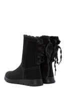 Women's Black Zippered Suede Boots | Derimod Women's Black Zippered Suede Boots | Derimod