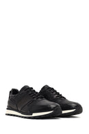 Erkek Siyah Bağcıklı Deri Casual Sneaker | Derimod Erkek Siyah Bağcıklı Deri Casual Sneaker | Derimod