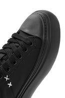 Erkek Siyah Bağcıklı Deri Sneaker | Derimod Erkek Siyah Bağcıklı Deri Sneaker | Derimod