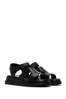 Kadın Siyah Deri Comfort Sandalet | Derimod Kadın Siyah Deri Comfort Sandalet | Derimod