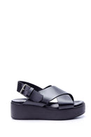 Women's Wedge Heeled Leather Sandals | Derimod Women's Wedge Heeled Leather Sandals | Derimod