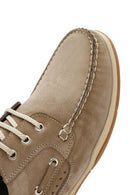 Men's Beige Lace-Up Nubuck Leather Casual Shoes | Derimod Men's Beige Lace-Up Nubuck Leather Casual Shoes | Derimod