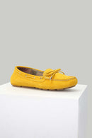 Suede Yellow Women's Leather Loafer | Derimod Suede Yellow Women's Leather Loafer | Derimod