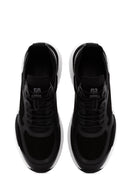 Erkek Siyah Bağcıklı Nubuk Deri Sneaker | Derimod Erkek Siyah Bağcıklı Nubuk Deri Sneaker | Derimod