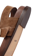 Women's Mink Suede Leather Flip Flop Sandals | Derimod Women's Mink Suede Leather Flip Flop Sandals | Derimod