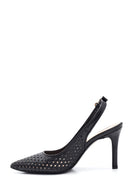 Women's Black Leather Braided Stiletto | Derimod Women's Black Leather Braided Stiletto | Derimod
