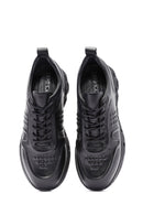 Erkek Siyah Bağcıklı Deri Sneaker | Derimod Erkek Siyah Bağcıklı Deri Sneaker | Derimod
