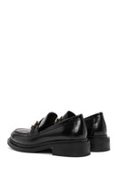 Kadın Siyah Toka Detaylı Deri Maskülen Loafer | Derimod Kadın Siyah Toka Detaylı Deri Maskülen Loafer | Derimod