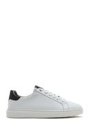 Erkek Beyaz Bağcıklı Deri Sneaker | Derimod Erkek Beyaz Bağcıklı Deri Sneaker | Derimod